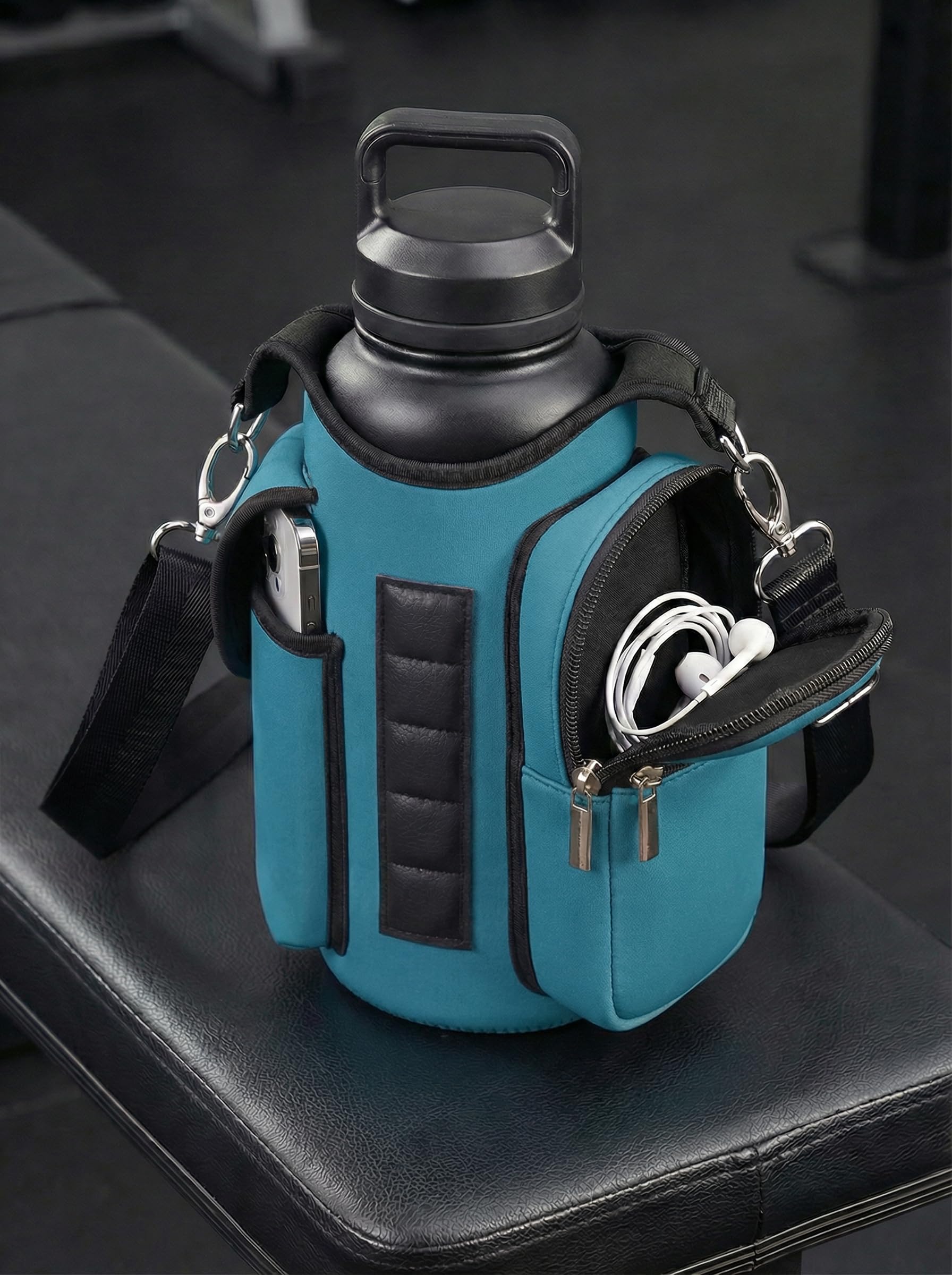 AUPET Magnetischer Turnbeutel für Damen und Herren, kleiner Turnbeutelorganizer, Crossbody-Magnete, Wasserflaschenhalter, passend für 530 - 1134 ml Owala Yeti Hydro Flask, Workout-Tasche für Handy