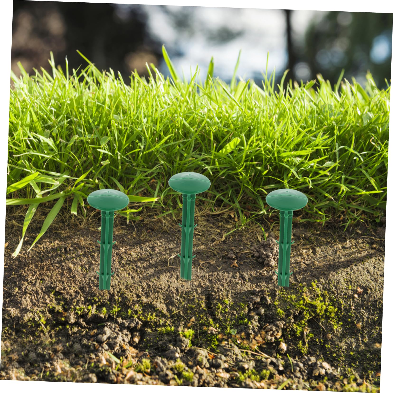100 Piquets de Jardin en Plastique Vert pour Toile et Bâche