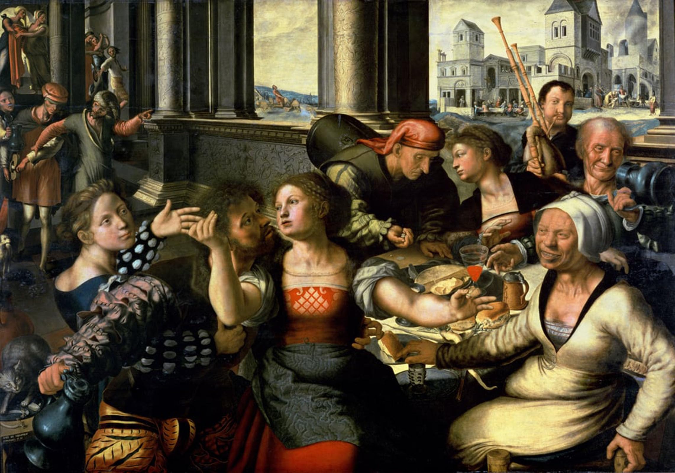 POSTERIIk Vintage Print Pop Art Landscape Artwork the Prodigal Son by Jan Sanders Van Hemessen Art Prints for Office Home Decor 60x90cm