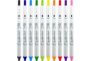 Scribble Stuff Retractable Felt Brights Pens, Smudge-Free, 1mm Craft Marker Pens, Fineline,...