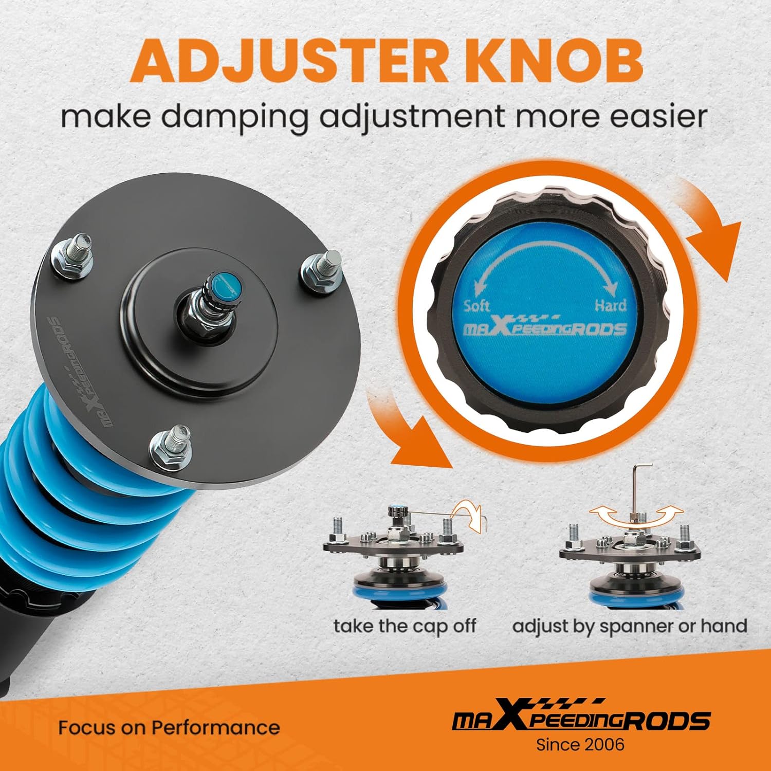 maXpeedingrods Coilover for Ford Expedition 2003-2006, for Lincoln Navigator 2003-2006, 24 Levels Damping Coilovers Suspension Kit, Height Adjustable Shock Absorber Lowering Kit T6 Upgraded Coilovers