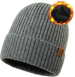 PolarWool™ Oversized 100% Merino Wool Fleece Lining M L XL XXL Beanie Cold Weather Winter Hat Big Head