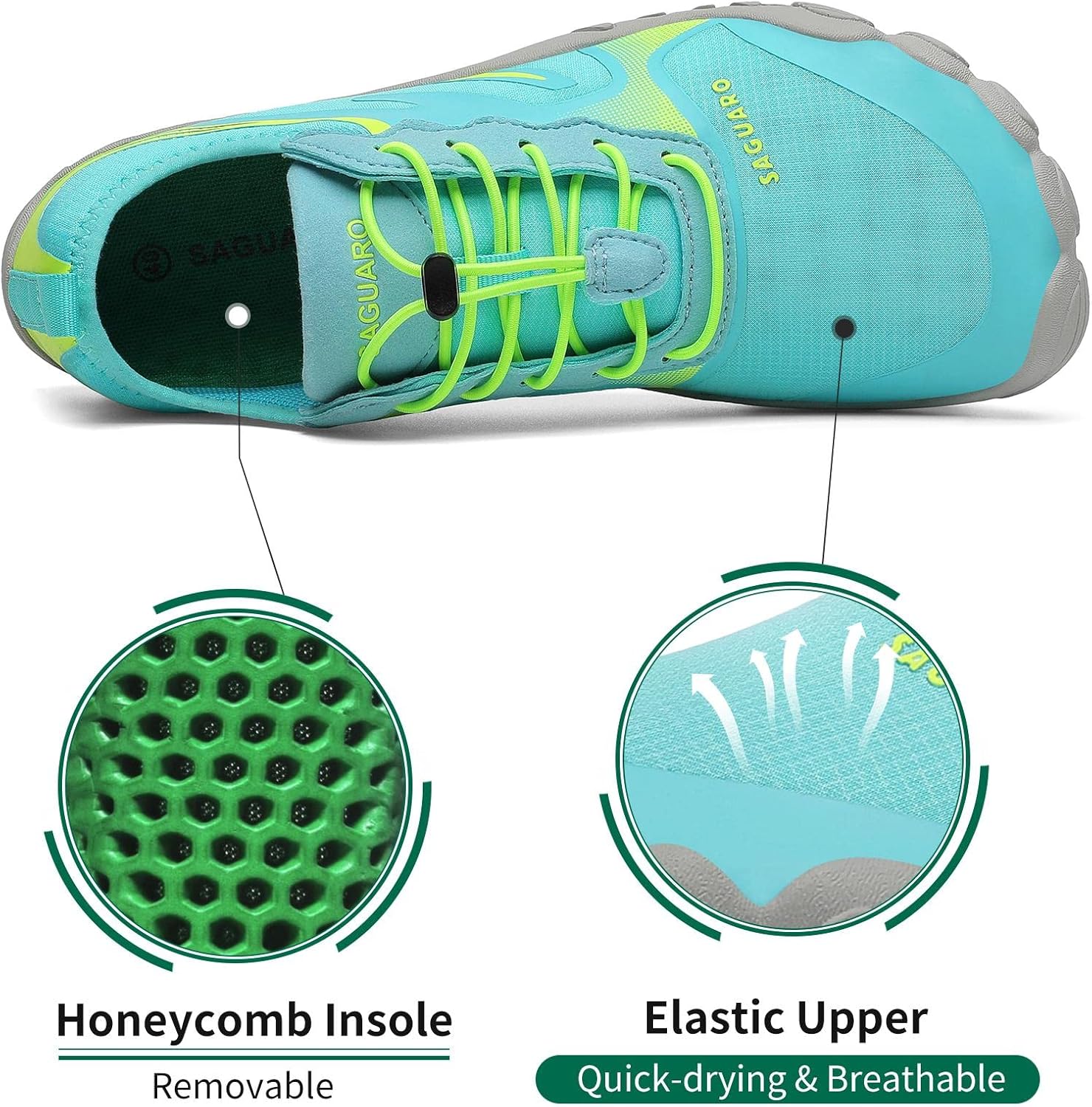 SAGUARO Water Shoes for Men Women Swim Beach Shoes QuickDry Zero Drop Barefoot Aqua Shoes for