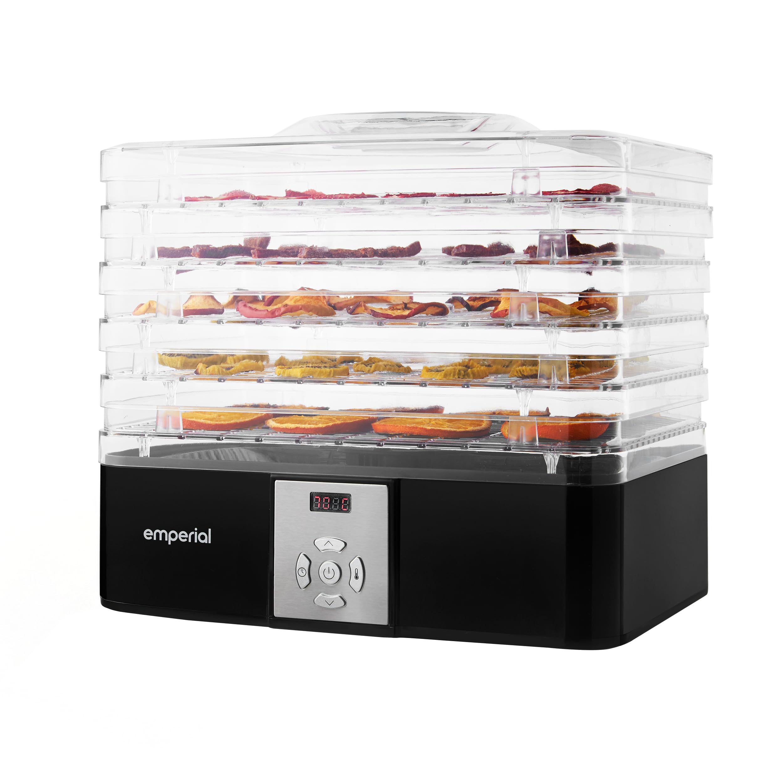 Emperial Food Dehydrator | Digital Electric Food Dryer with Timer | For Fruit, Meat, Jerky, Vegetables & Healthy Snacks | Adjustable Temperature 35–70°C | 5-Tier BPA-Free Trays | 240W