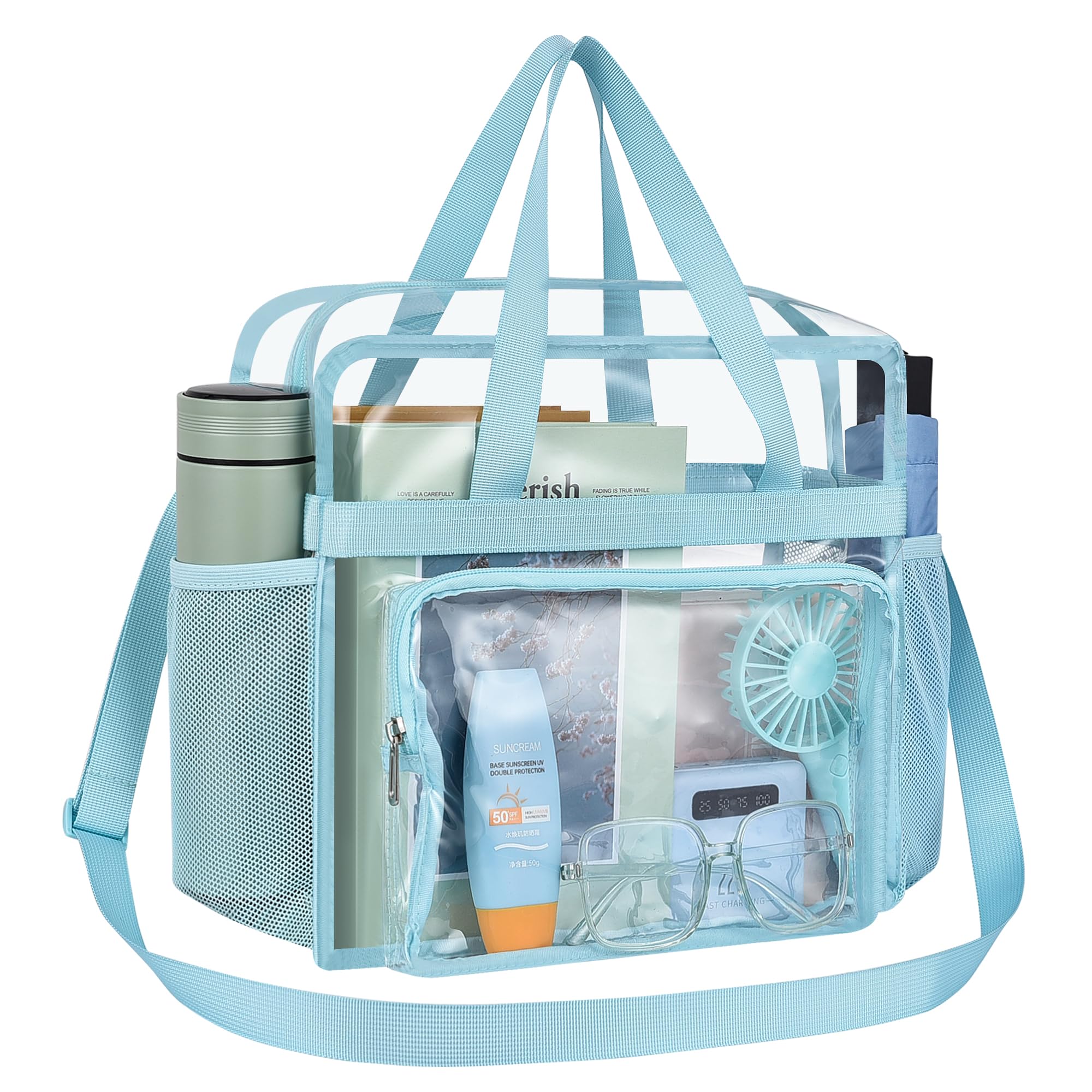 USPECLARE Clear Bag for Stadium Events, 12x6x12 Transparent Stadium Messenger Bag for Concerts, Work, Sports Games, Gym
