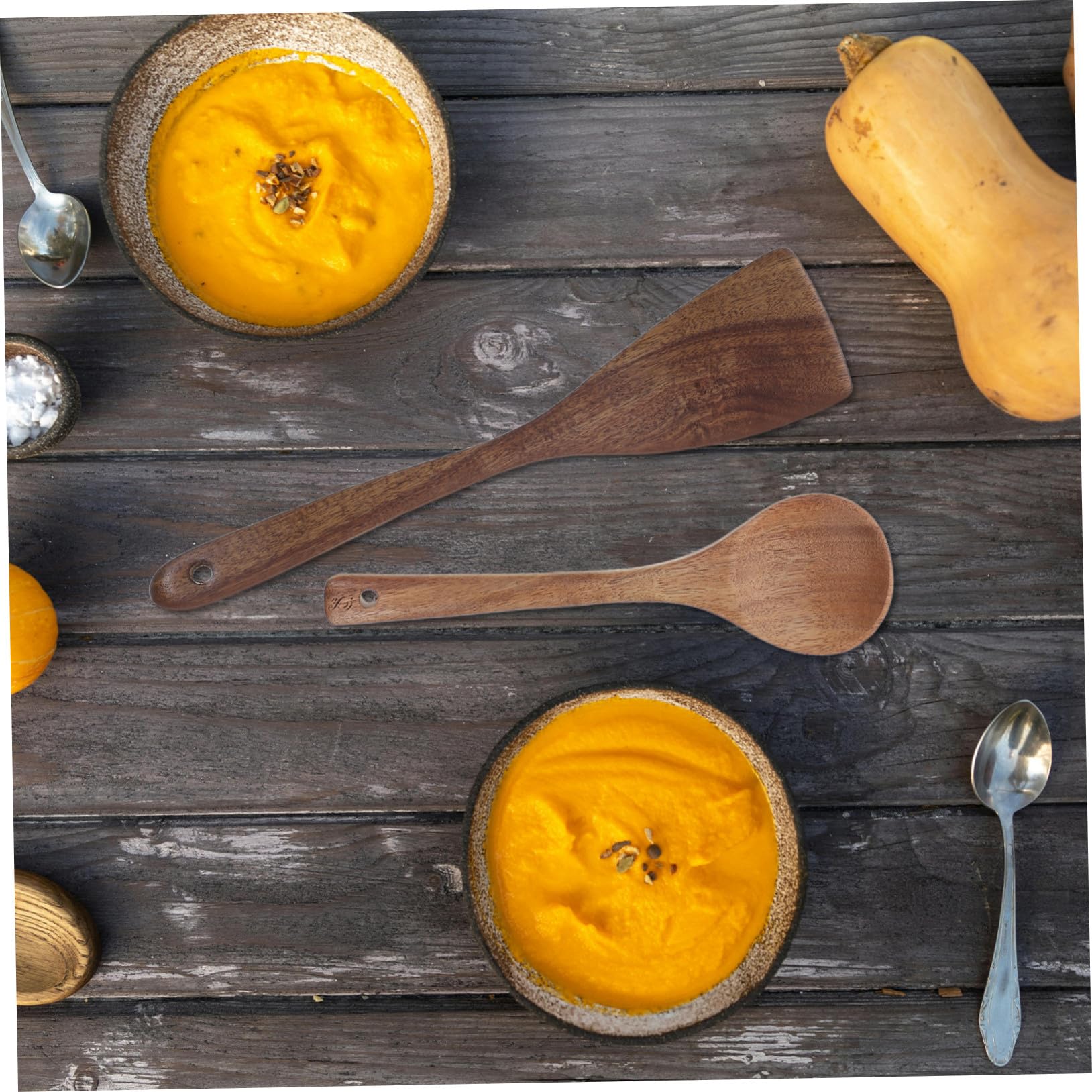 Gatuida Utensili Da Cucina in Legno Naturale Per Girare Mescolare e Servire i Pasti Quotidiani Include Cucchiai Spatole Grande Mestolo Per Zuppa Resistenti Al Calore Per Pentole Antiaderen