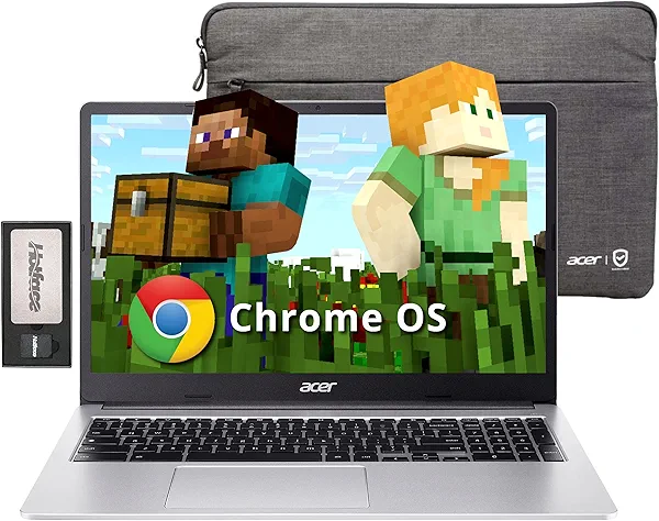 acer Chromebook 315 Laptop, 15.6" HD Display, Intel Pentium N6000, 4GB LPDDR4X, 288GB Storage (128GB eMMC + 160GB Docking Station Set), Num Pad, Wi-Fi 6, Long Battery Life, Chrome OS, Silver