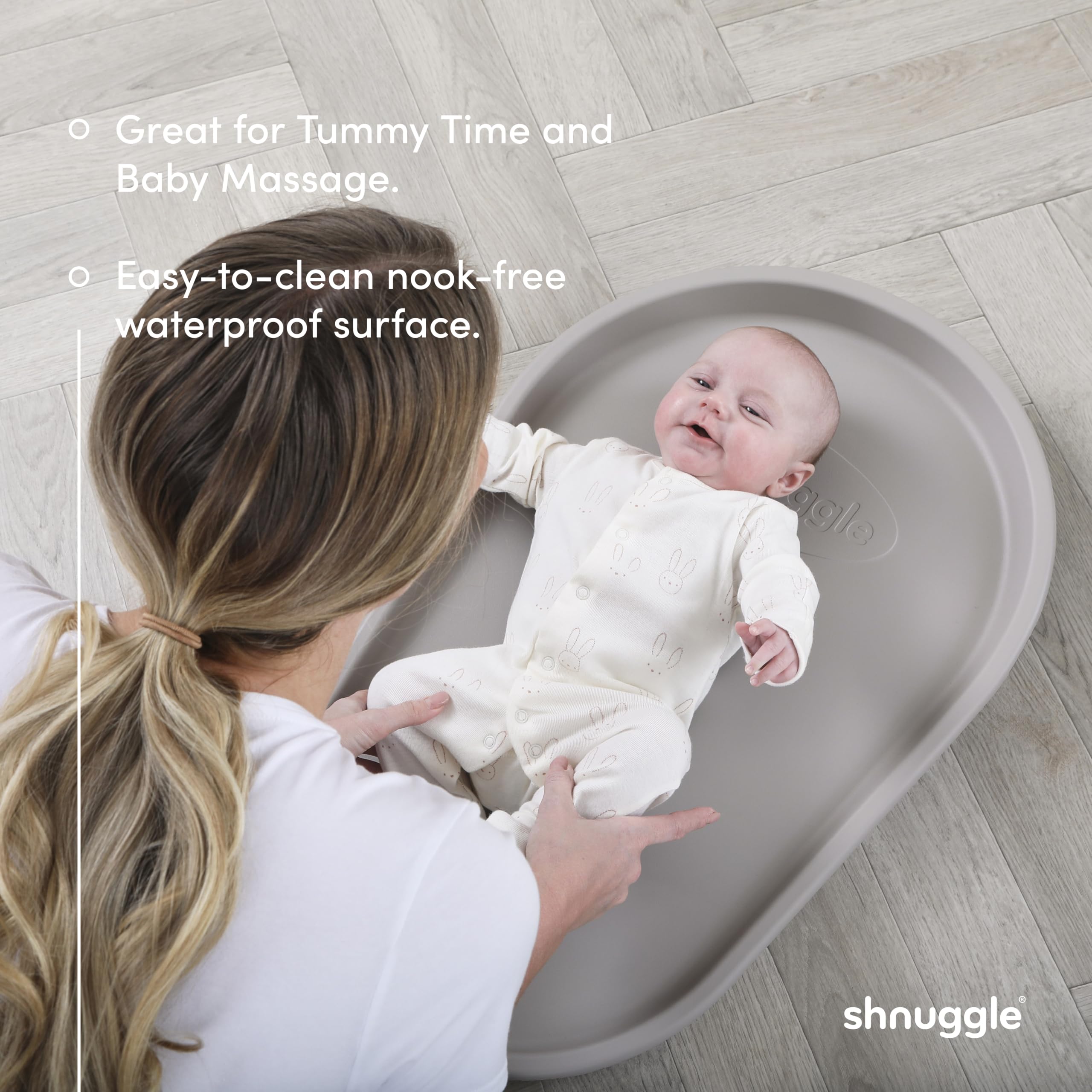 Shnuggle Squishy mata do przewijania niemowląt, miękki i ciepły materiał piankowy jest ładniejszy dla niemowląt, idealna na zmianę pieluchy/pieluch, antypoślizgowa, łatwa do czyszczenia, zmywalna