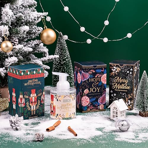 Miniatura 7 de ROMIIE ZOI Jabón de manos espumoso navideño con caja de regalo, muérdago alegre, infundido con aroma de pino navideño, 16.9 fl oz16.8 onzas líquidas