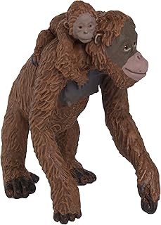 Safari Ltd Wild Safari Wildlife â€“ Orangutan with Baby â€“ Realistic Hand Painted Toy Figurine Model â€“ Quality Construction From Safe and BPA Free Materials â€“ For Ages 3 and Up