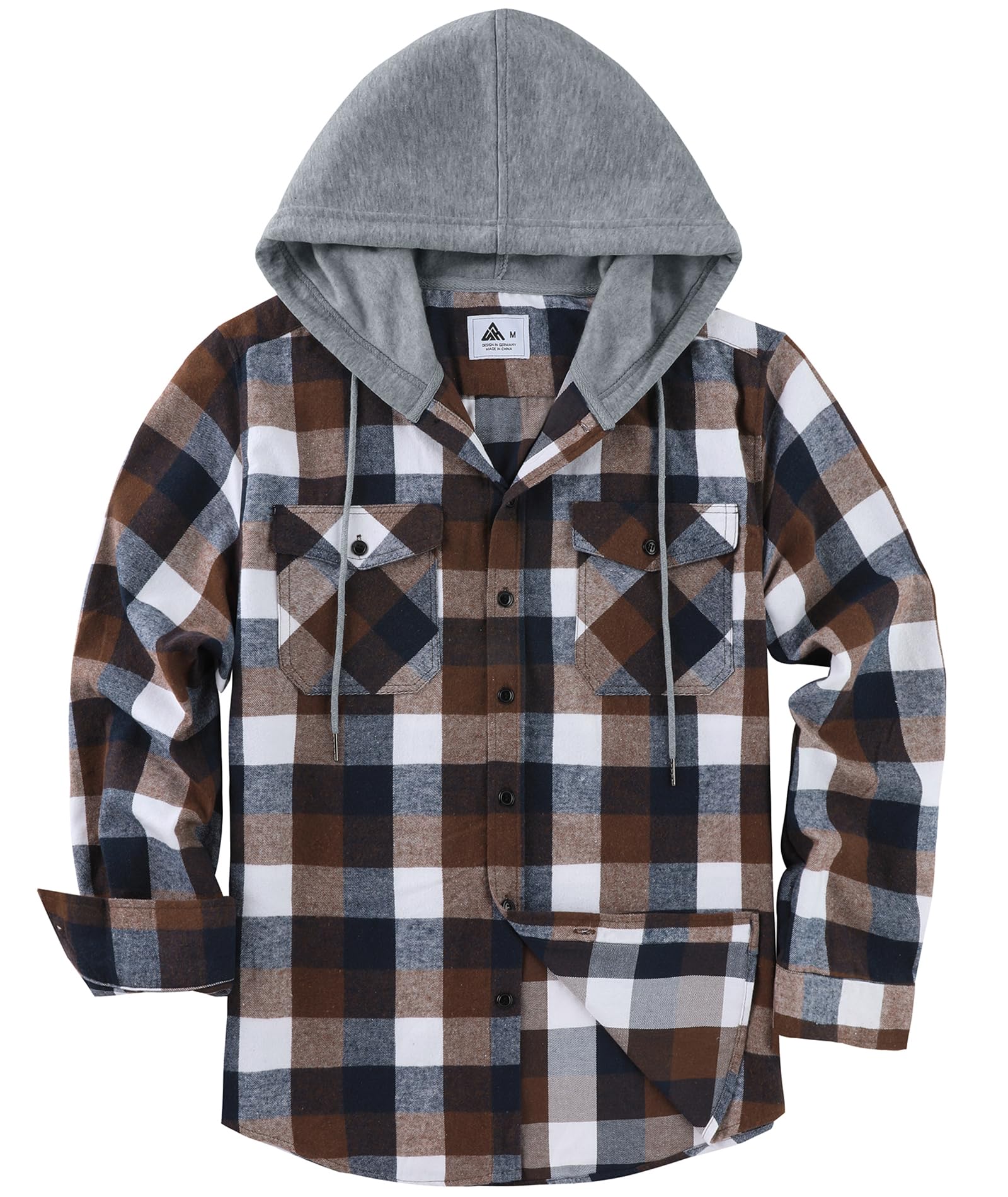 SwissWell Camicia Uomo Flanella Felpe Uomo Camicia a Quadri Manica Lunga Casual Camicia con Cappuccio M-3XL