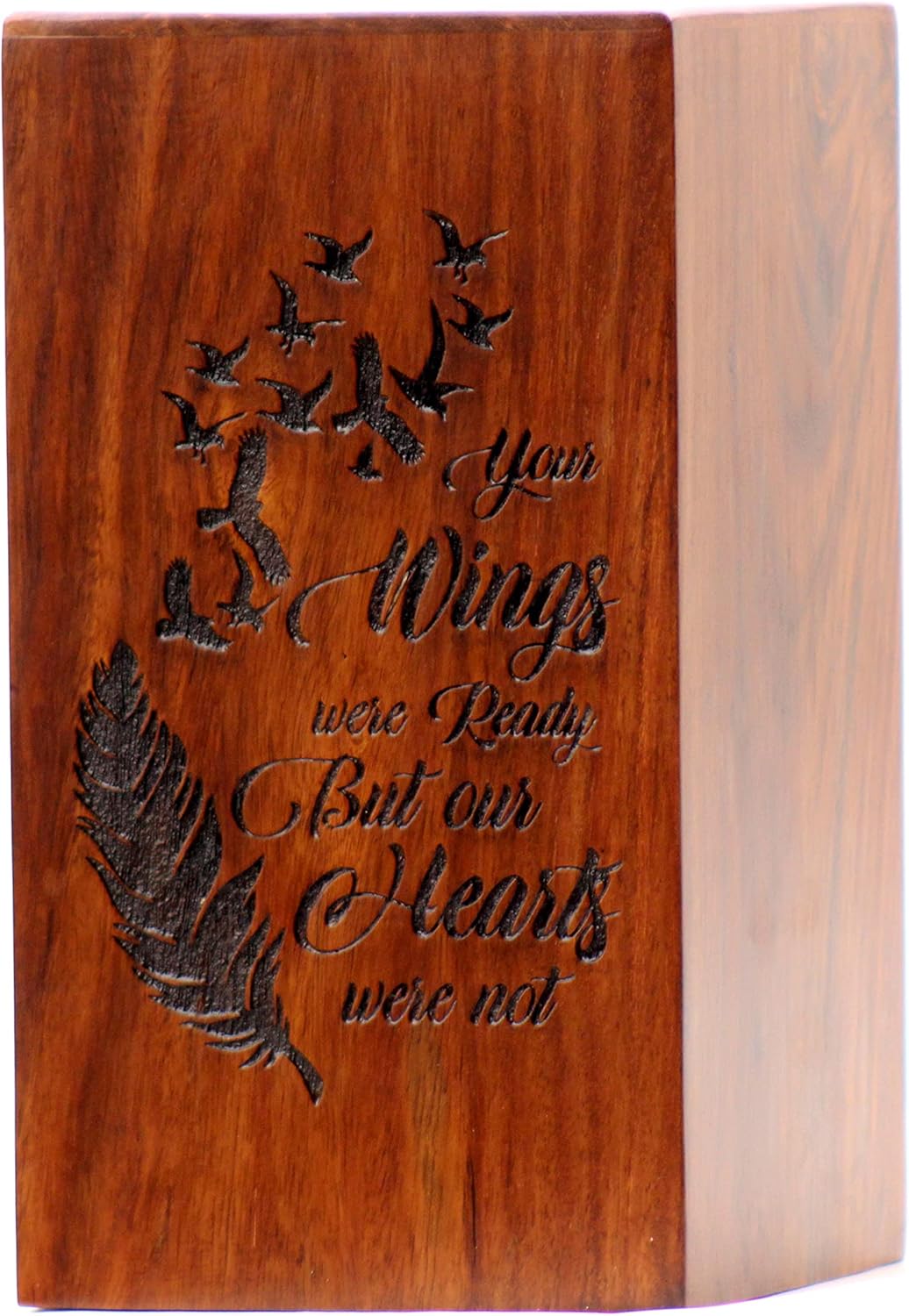 Rosewood Urn-Box for Human Ashes - Hand Carved Beautiful Butterfly Wooden Box - Cremation Urn for Pets Burial Urn Box for Loving Memories - Large Unique Decorative Urns for Human Ashes.