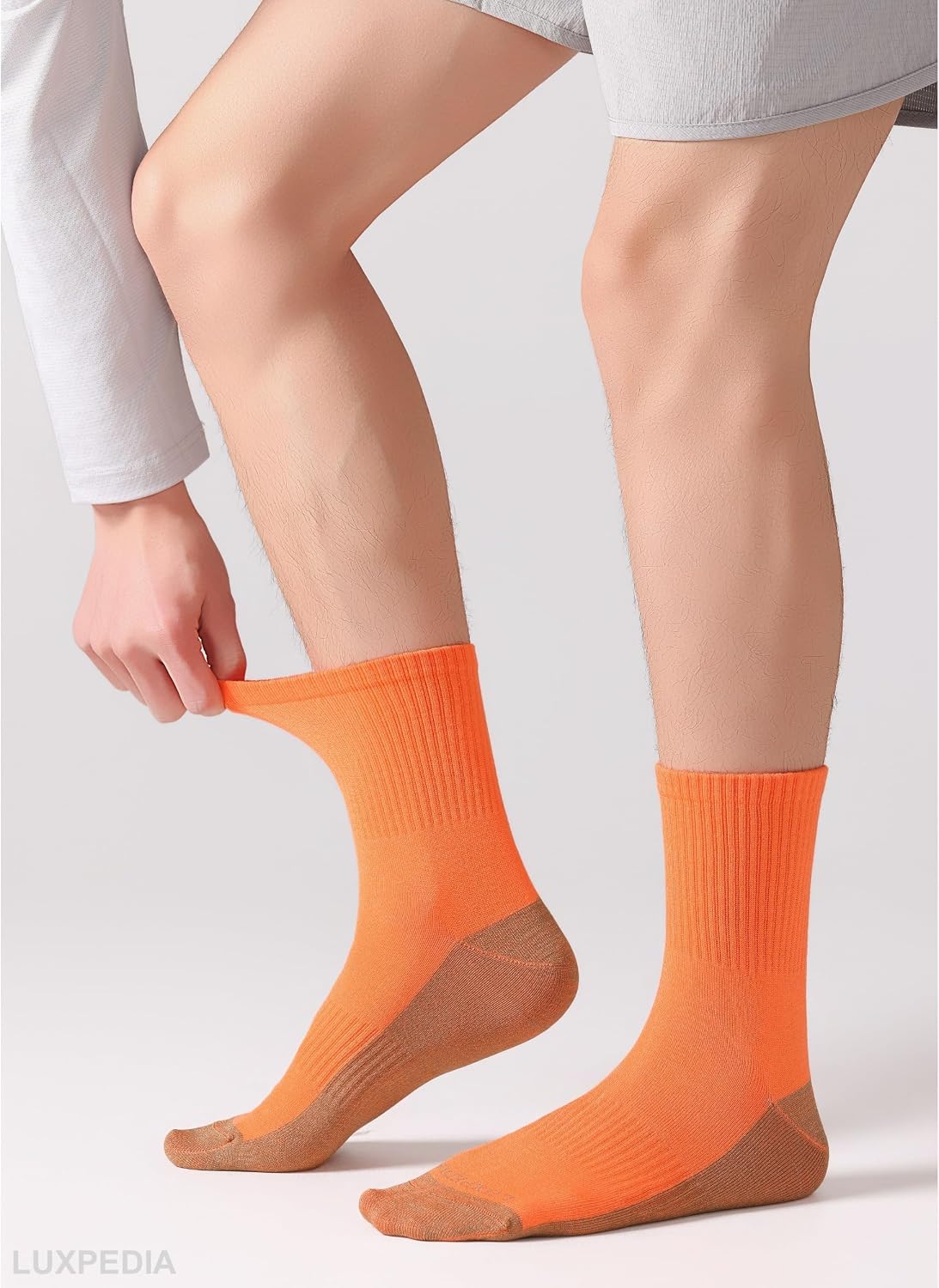 Men's Copper Infused Bamboo Rayon Athletic Quarter Crew Socks, 5 Pairs