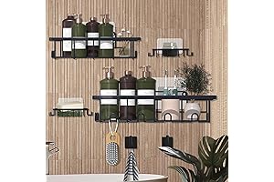 6-Piece Adhesive Shower Caddy Organizer: Space-Saving Bathroom Storage Solution
