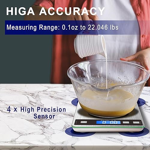 Miniatura 5 de hito Báscula de alimentos, báscula digital de cocina de 33 libras, peso gramos y onzas, impermeable, recargable, para pérdida de peso, cocinar y