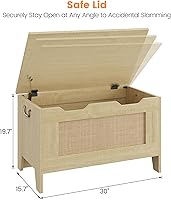 Vista 42 de IDEALHOUSE Cofre de almacenamiento, baúl de juguetes de 39.4 pulgadas para niños y niñas, caja de juguetes grande de madera para niños, banco