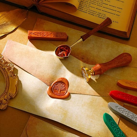 33 Pcs Vintage Wax Seal Stationery Set, Paper Letters, Envelopes, Stamp