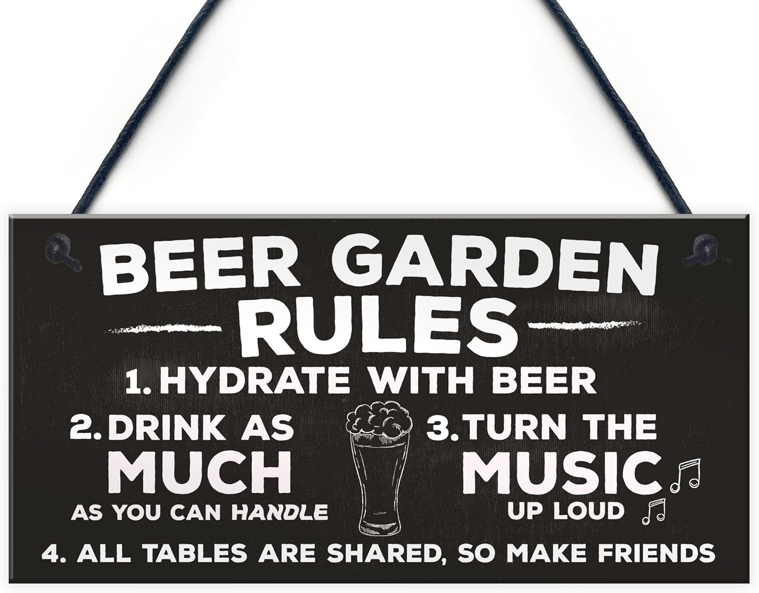 RED OCEAN Beer Garden Rules Chic Hanging Wall Sign Shed Pub Garden Plaque Alcohol Friendship Gift