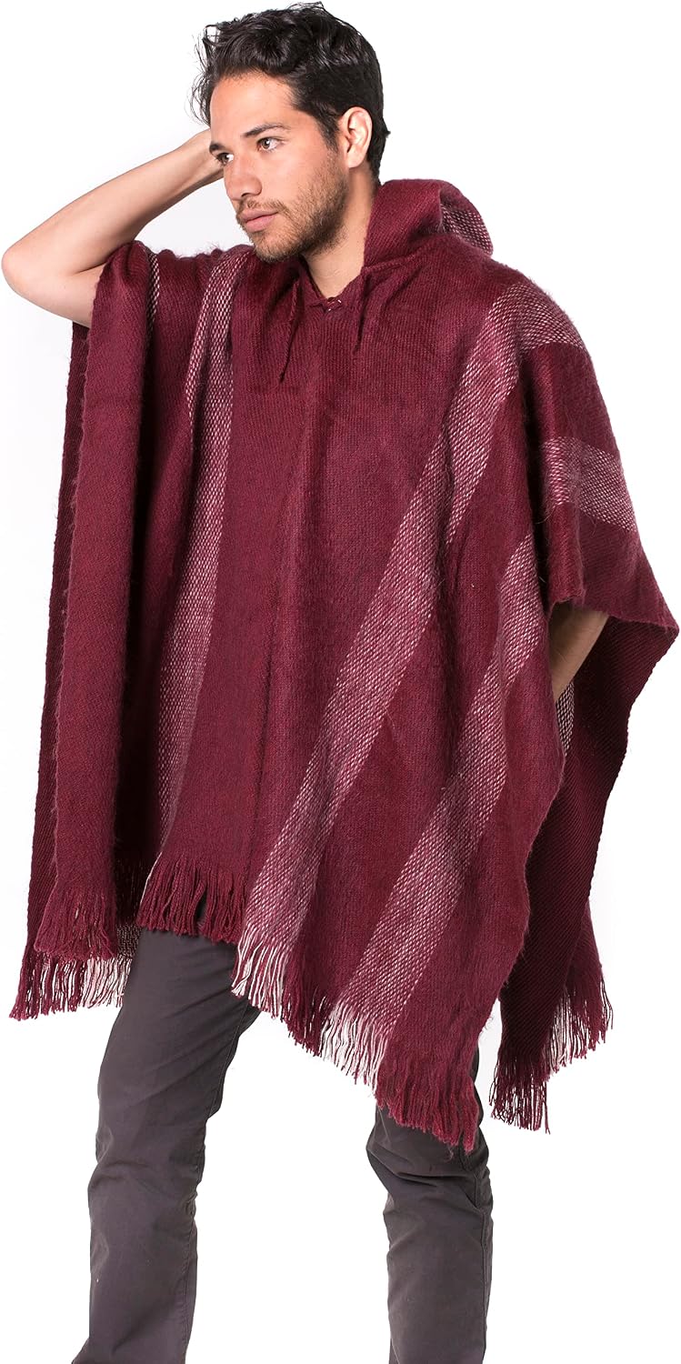 Gamboa Alpaca Wool Poncho Men Panchos Blanket Hooded Poncho Western Poncho Sweater