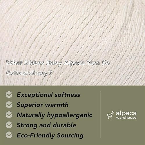 Miniatura 2 de Juego de 3 madejas 100% de lana de alpaca bebé (5.25 onzas), peso DK, fabricadas en Perú, celestial suave y perfecto para tejer y tejer (blanco