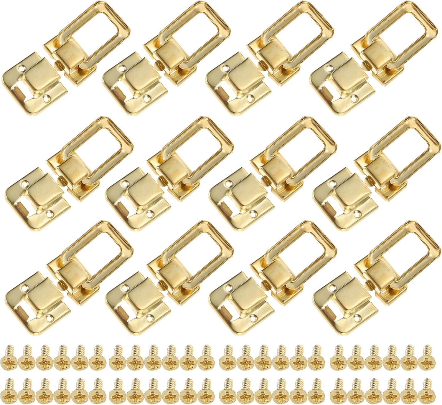 30pcs Antique Jewelry Box Hasps Latches with Gold Tone Buckle Lock for Wooden Case Suitcase Hardware Accessories
