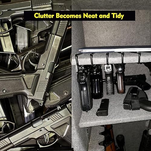 Miniatura 7 de Estante de pistola para caja fuerte para armas, estante para pistolas, organizador seguro para pistolas, estantes interiores para pistolas, soporte