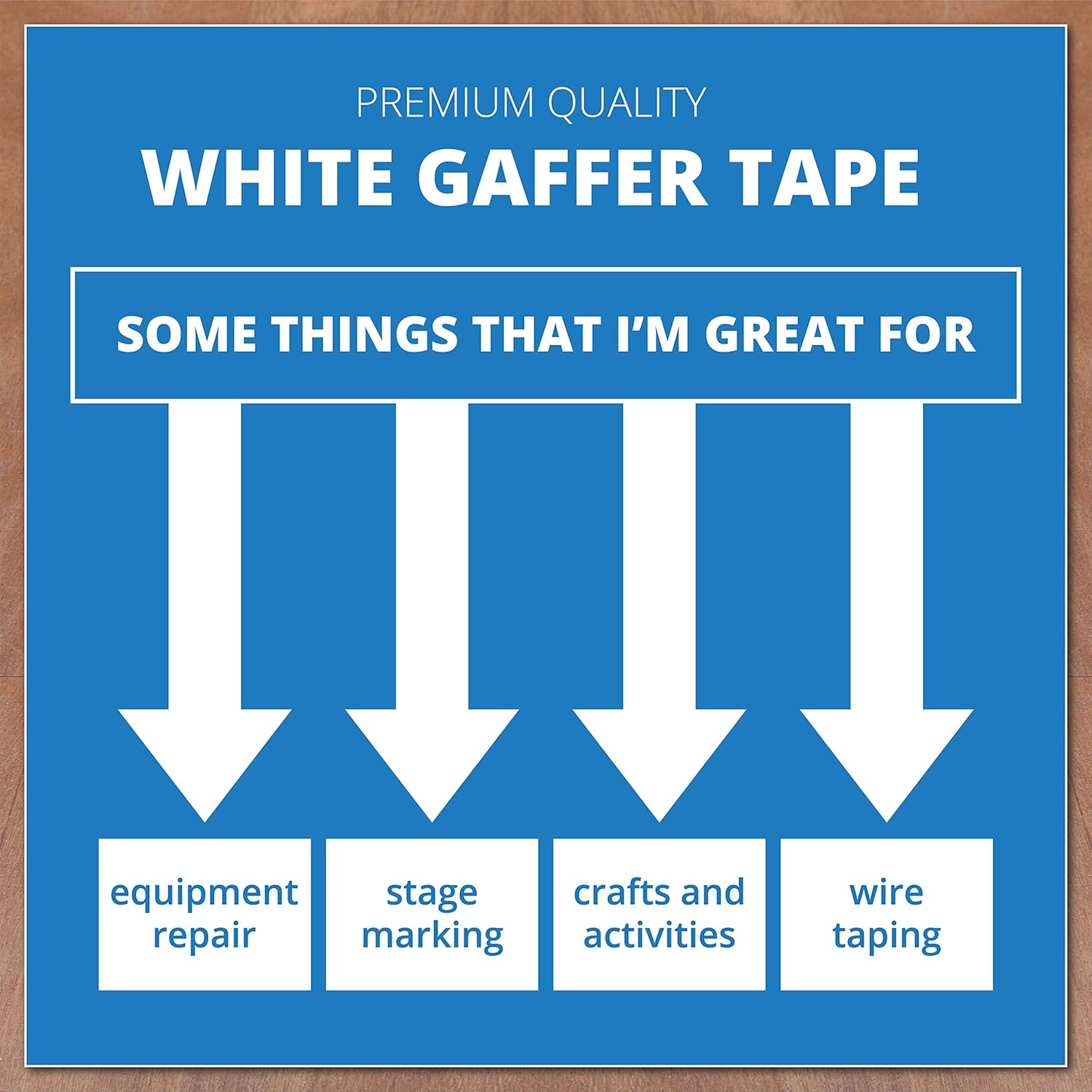 White Gaffers Tape 2 Inch by 90 Feet Heavy-Duty Cloth Gaffer Tape – Non-Reflective, Water Resistant, Residue-Free Gaff Tape for Indoor and Outdoor Use, Versatile and Multipurpose Cloth Tape, 3 Pack