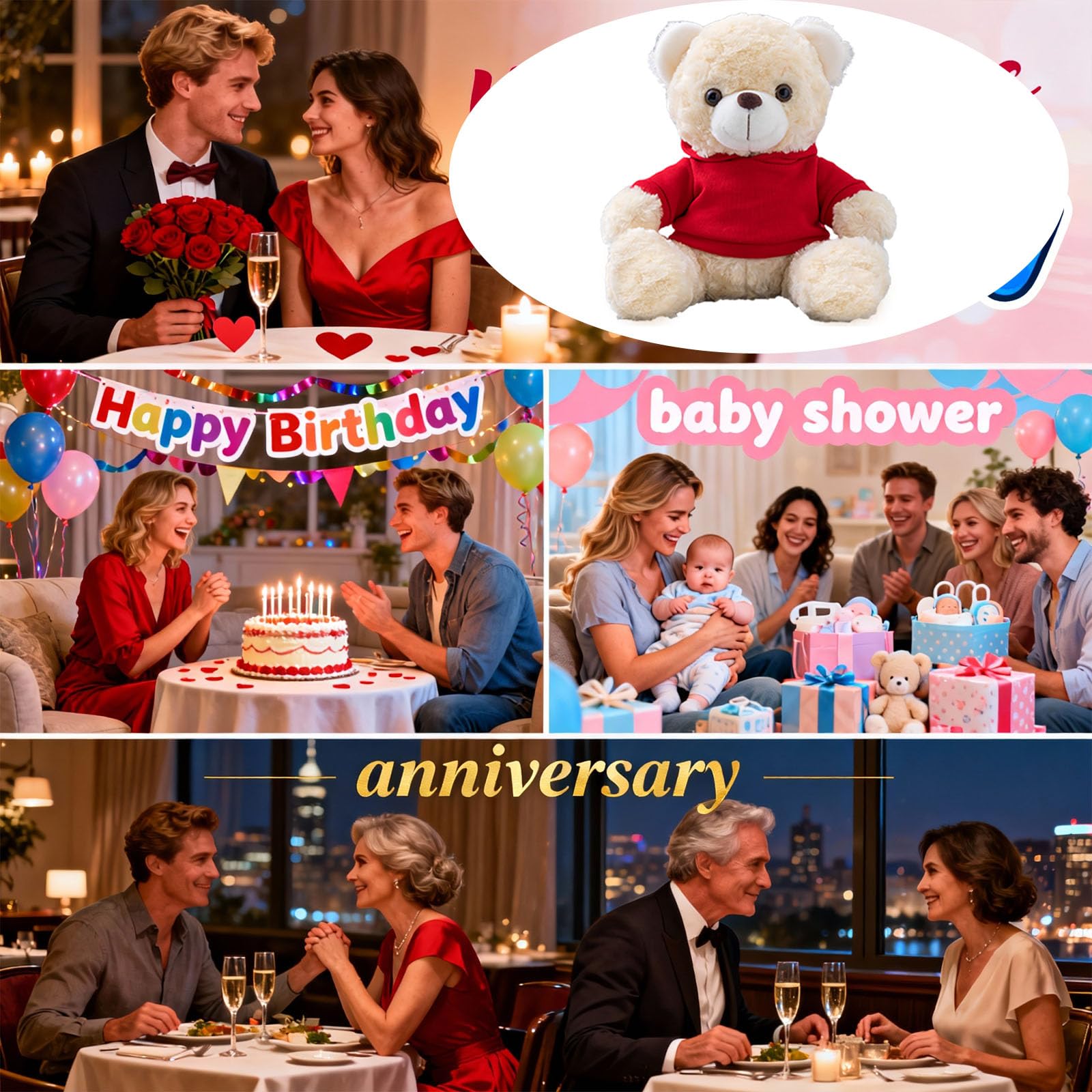 Orsacchiotto Gigante Personalizzato 60 cm A 100 cm Con Testo E Foto, Big Teddy Bear Personalizzabile Come Grande Orsacchiotto Regalo Per San Valentino Natale Compleanno