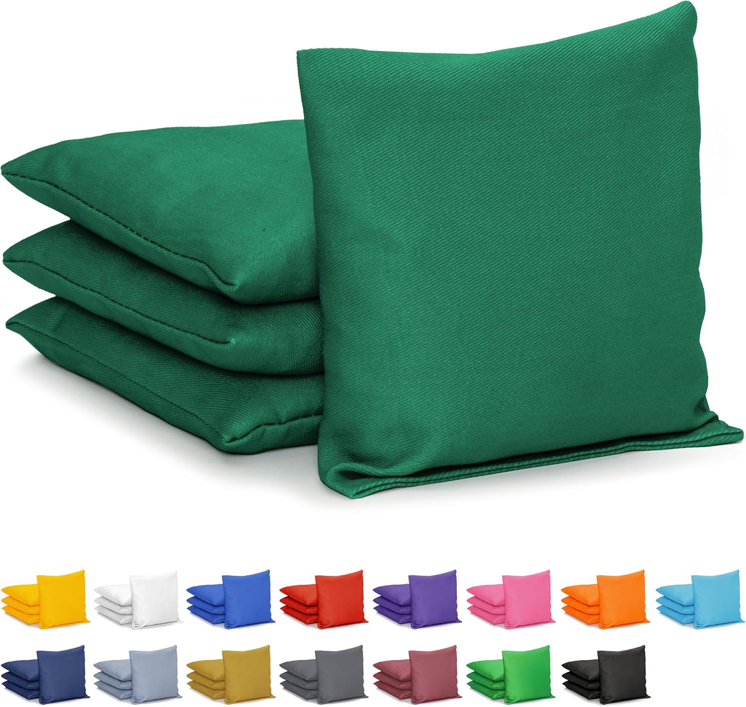 GoSports Classic Cornhole Bean Bags - Set of 4 Regulation 6x6" 16oz All-Weather Dual-Sided, 16 Colors Mix & Match