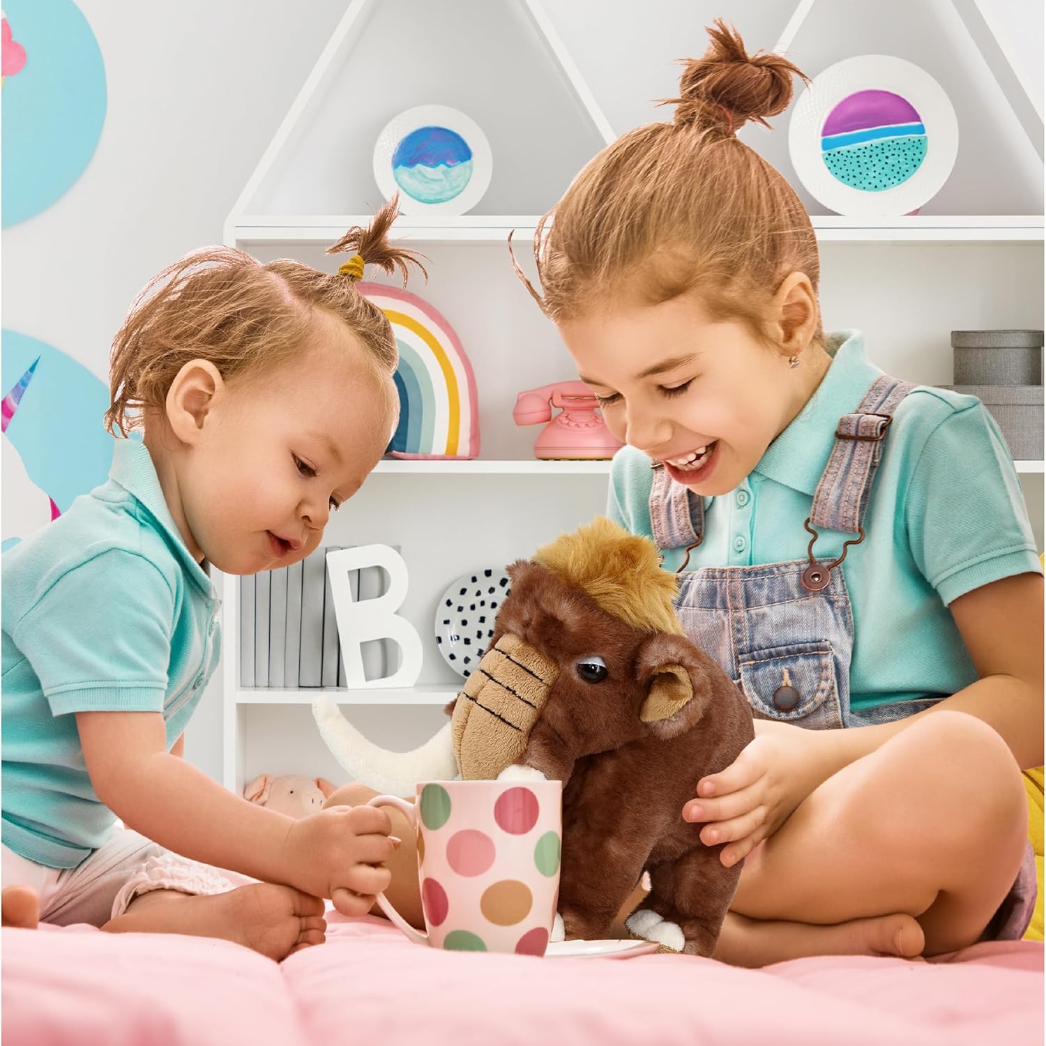 DolliBu Plush Mammoth Stuffed Animal - Soft Huggable Wild Woolly Mammoth, Adorable Playtime Mammoth Plush Toy, Cute Wildlife Cuddle Gift for Kids & Adult - 9 Inch