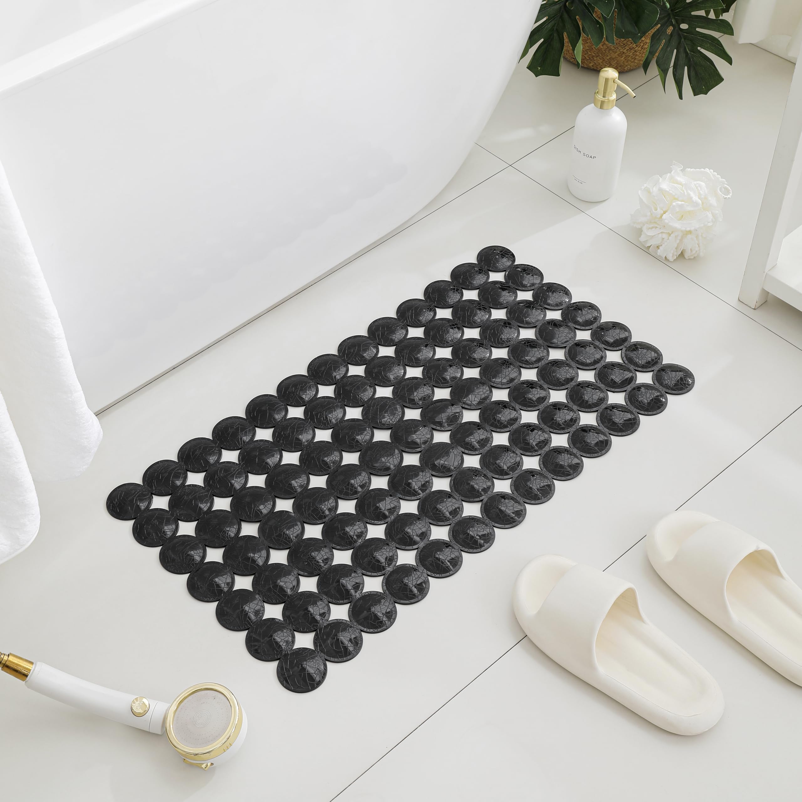 XIYUNTE shower mat non slip anti mould 69 * 37 TPE Bath Mat Non Slip Shower Mats for Inside Shower, Anti Slip Shower Mat with Suction Cups, Rubber Bath Mat, Cut to Size, โ image 1