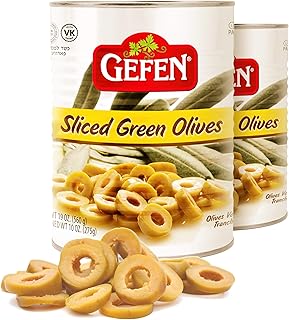 Gefen Sliced Green Olives 19oz (2 Pack) No Coloring or Preservatives, Product of Israel