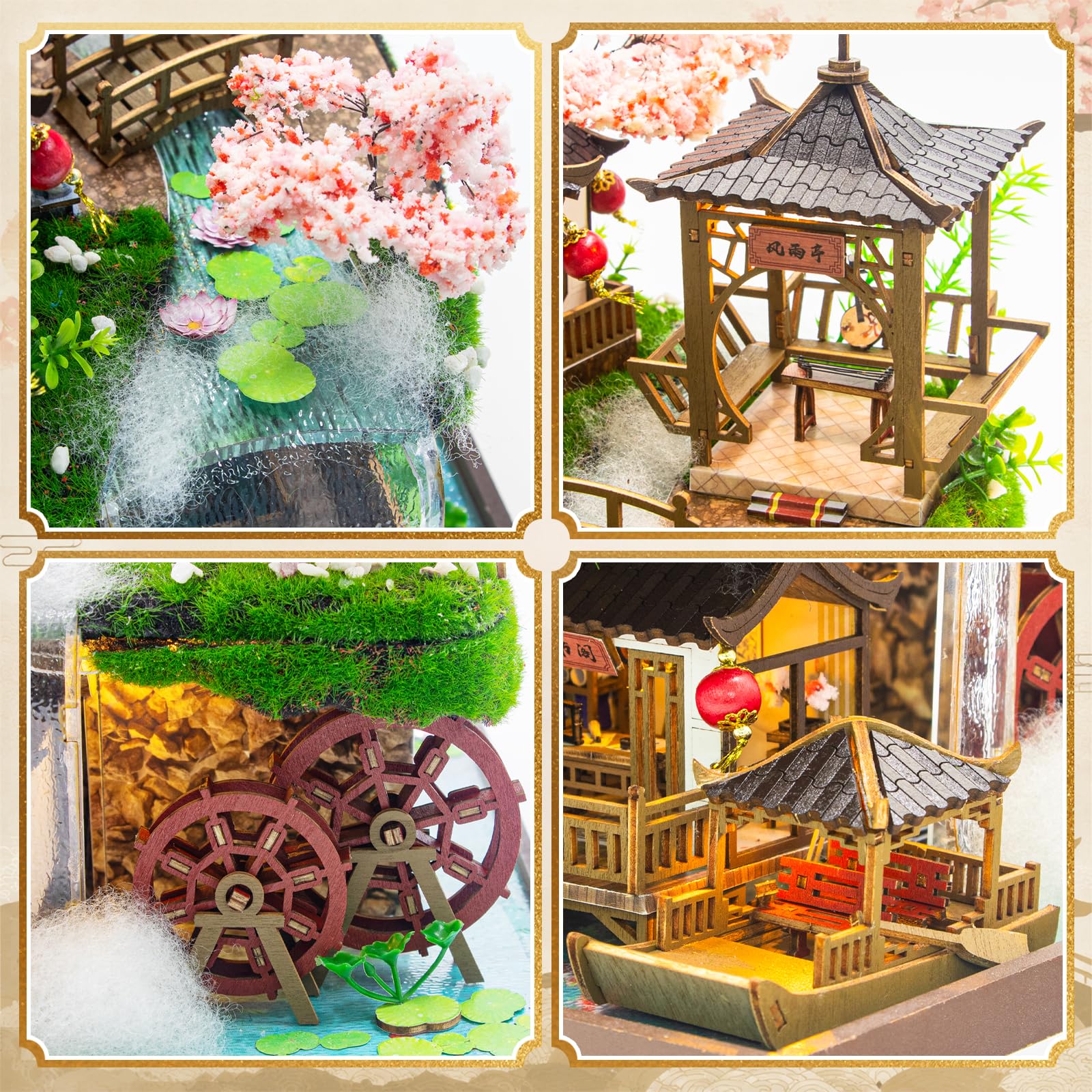 Miniaturowy dom typu "zrób to sam", mini drewniane puzzle 3D, domek dla lalek, zestaw z diodami LED, wróżka, mały dom, regał na książki, zestaw do majsterkowania, kreatywny prezent urodzinowy