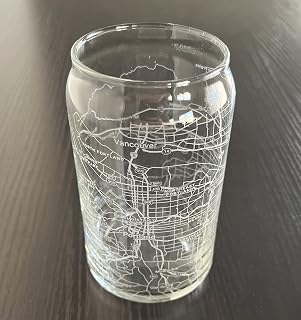 Beer Can Glass 16 oz Urban City Map Portland Oregon