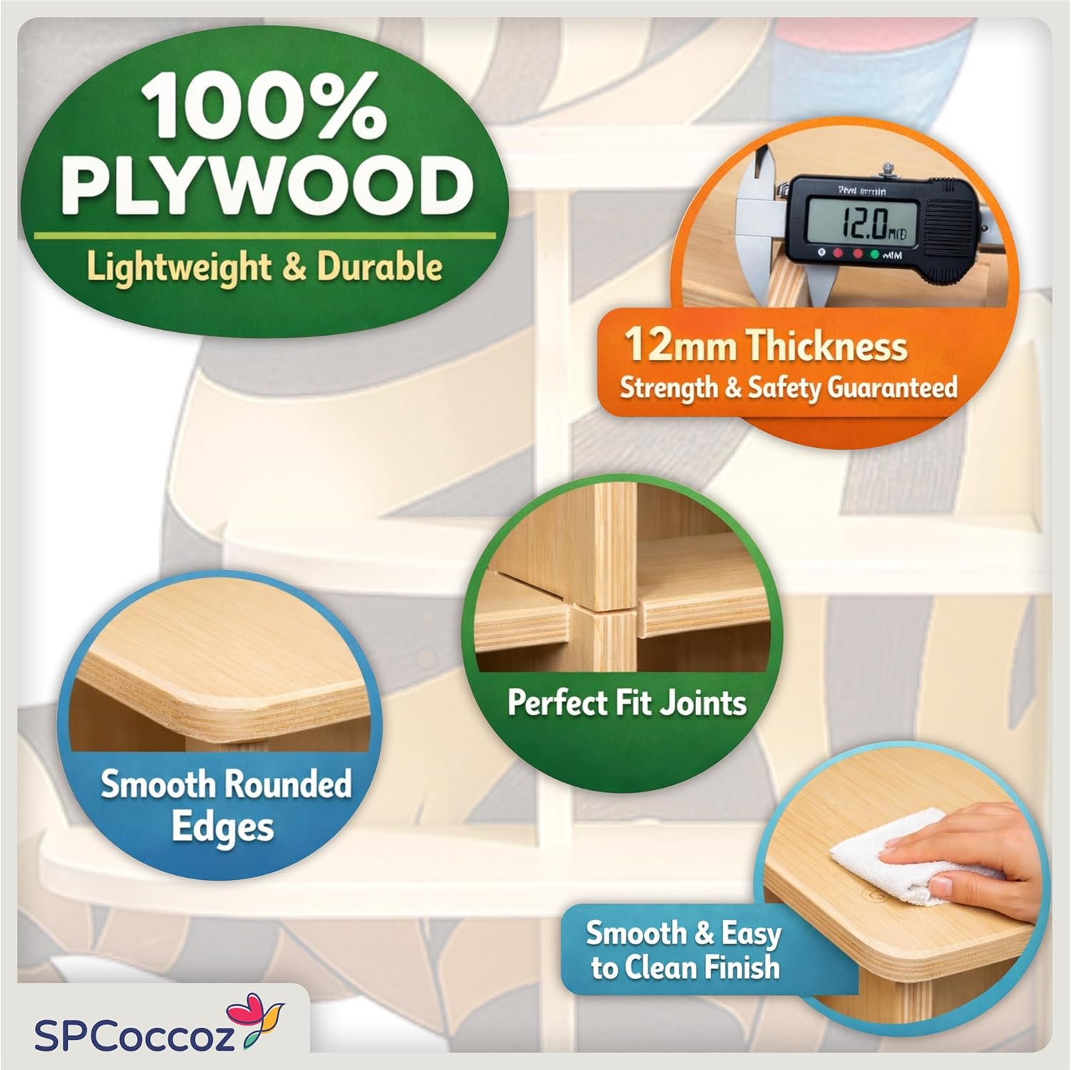 Zebra Large Kids Bookshelf Organizer - 47" Tall Wooden Book Shelf for Kids Rooms - Kid Bookshelf for Nursery Shelving, Playroom Organization And Storage, Kid Room Decor or Nursery Bookcase Toy Shelf