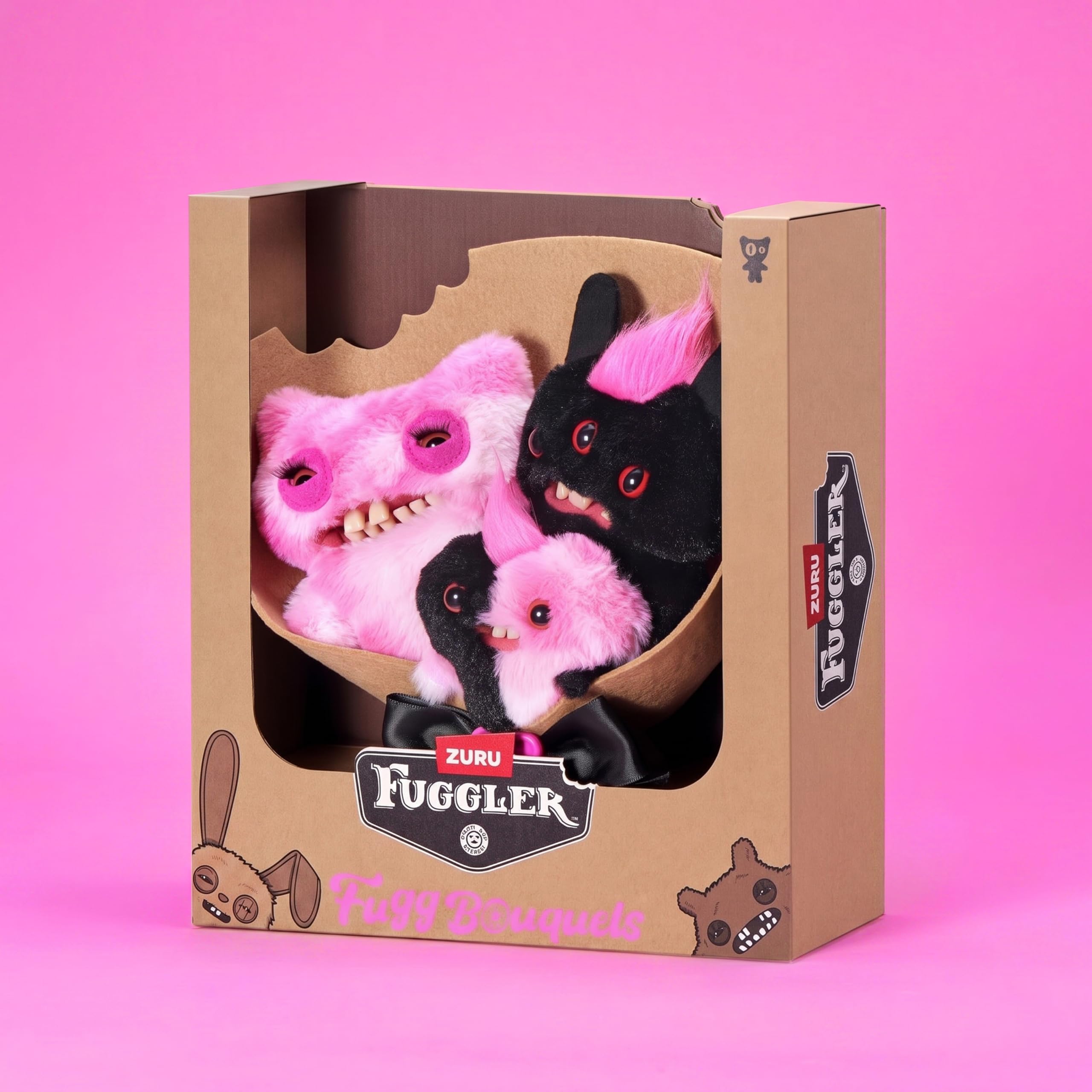 Fuggler Bouquets 2 x 9 Inch + 1 x 3.5 Inch Plush Set (Munch Munch