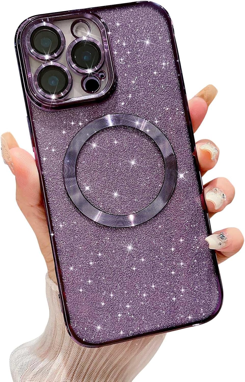 MGQILING Compatible with iPhone 16 Pro Max Glitter