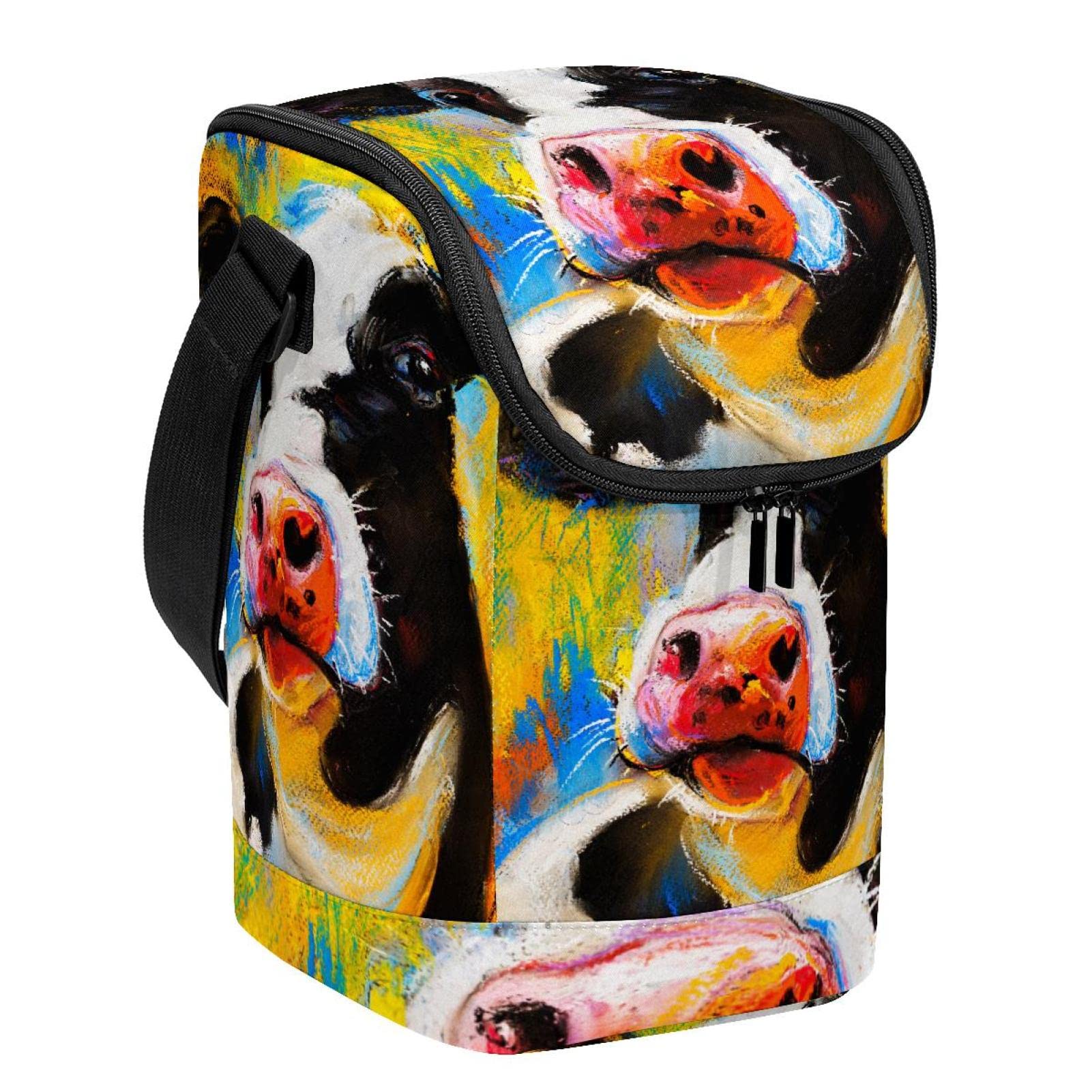 Bolsa de almuerzo de vaca lonchera ligera compacta reutilizable