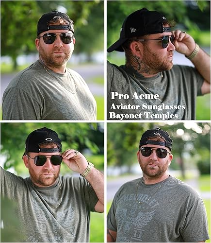 Miniatura 2 de Pro Acme Gafas de sol polarizadas para hombre, estilo militar, montura de metal con patillas de bayoneta