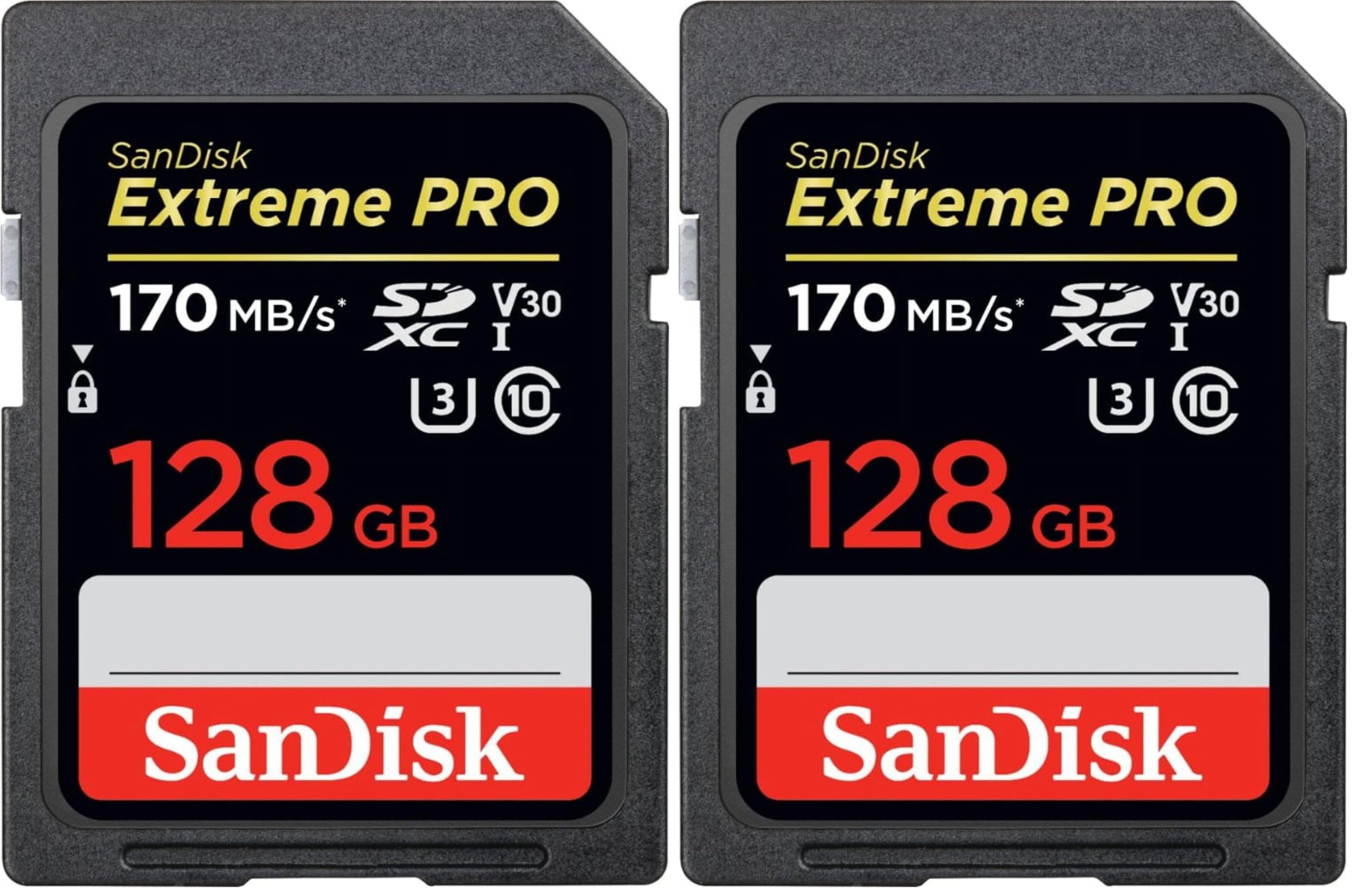 [Older Version] SanDisk 128GB Extreme PRO SDXC UHS-I Card - C10, U3, V30, 4K UHD, SD Card - SDSDXXY-128G-GN4IN (Pack of 2)