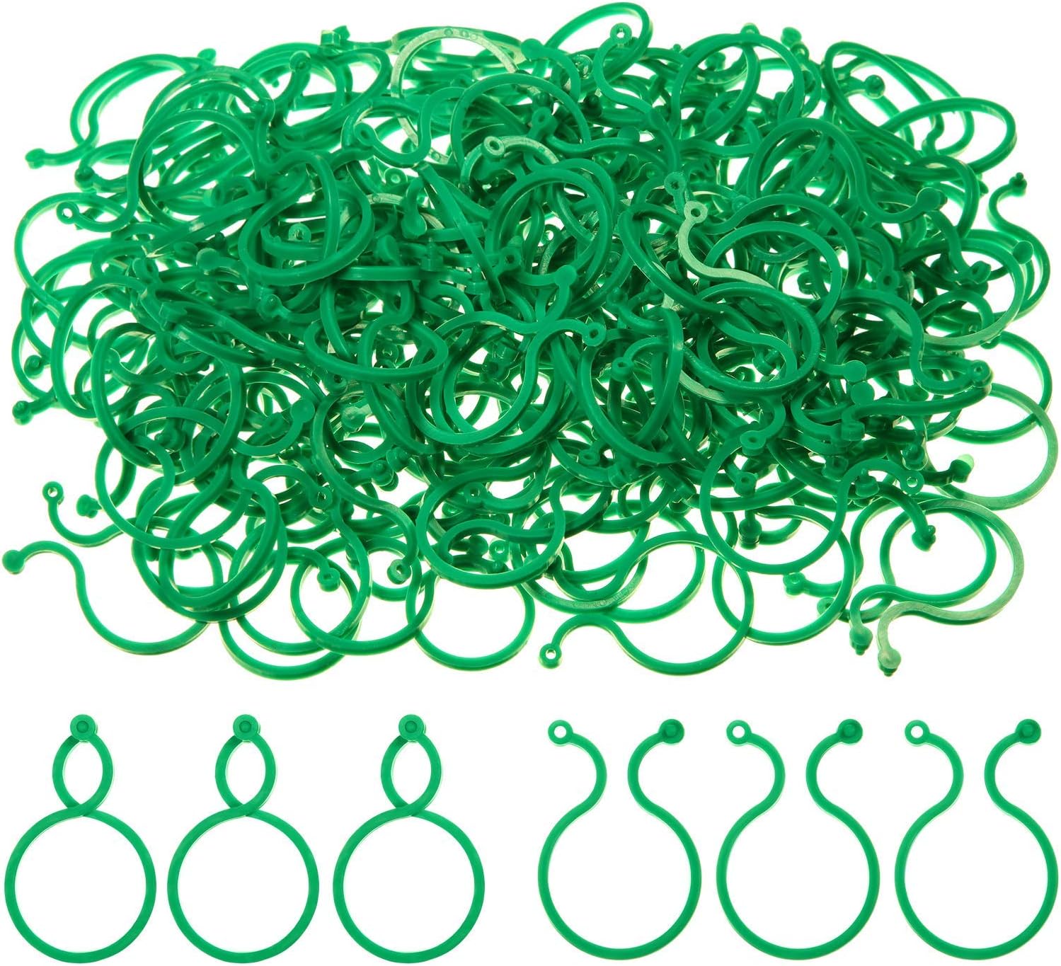 Excefore Plant Support Clips, 100PCS Garden Tomato and Vegetable Support, Flower Vine Locks for Securing Climbing Plants, Green