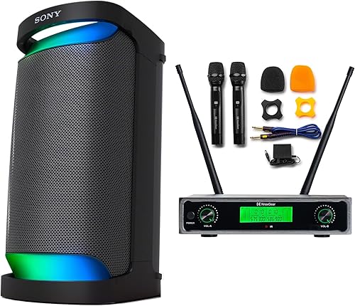 Sony XP500 X-Series Altavoz portátil inalámbrico Bluetooth con sistema de micrófono inalámbrico dual Knox Gear True Duo 2 artículos