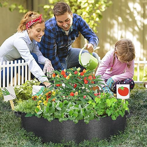 Miniatura 8 de Bolsas de cultivo de plantas de 50 galones, cama de jardín elevada de tela grande con asas, camas de jardín duraderas, macetas de aireación para