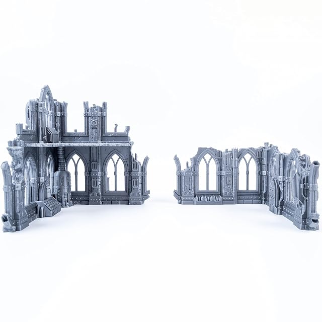 Foto 4 de 4 de 3D Vikings Serie Gothic Ruins - Set 3: Ruinas de dos pisos y planta baja de diseño único, escala de 28/32 mm