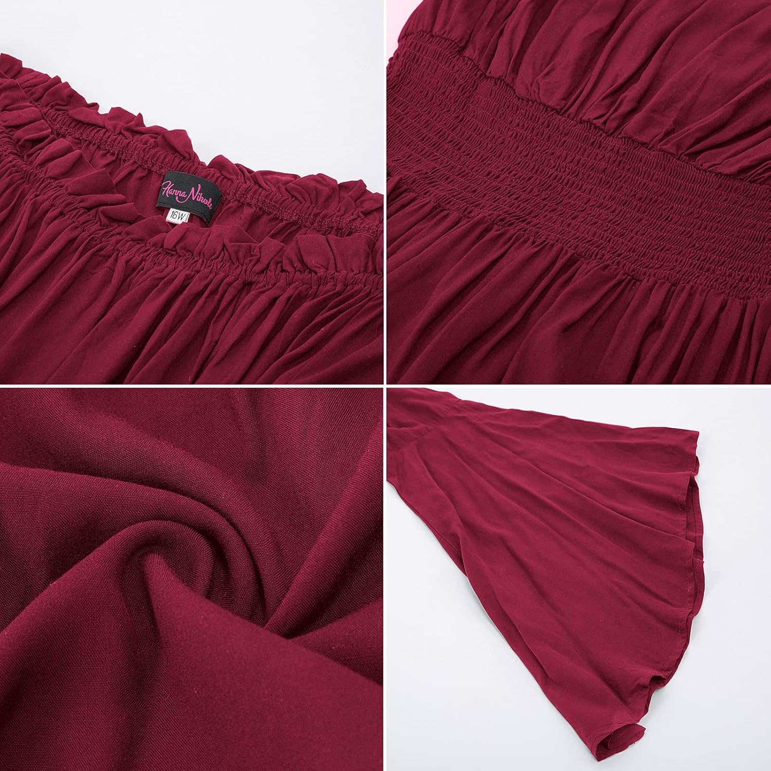 Hanna Nikole Womens Plus Size Renaissance Blouse Off Shoulder Trumpet Sleeve Peasant Tops - Image 6