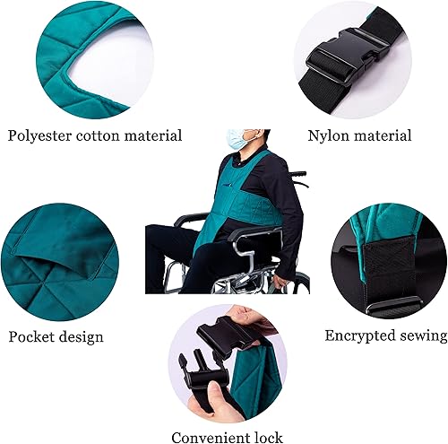 Miniatura 3 de Cinturón de seguridad para silla de ruedas, chaleco médico anticaídas, con correa de hombro ajustable, antideslizante y anticaídas, adecuado para