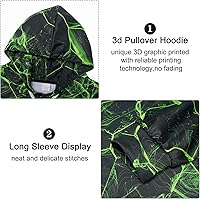 Vista 4 de uideazone Sudadera con capucha con estampado 3D para hombre y mujer, con bolsillo tipo canguro