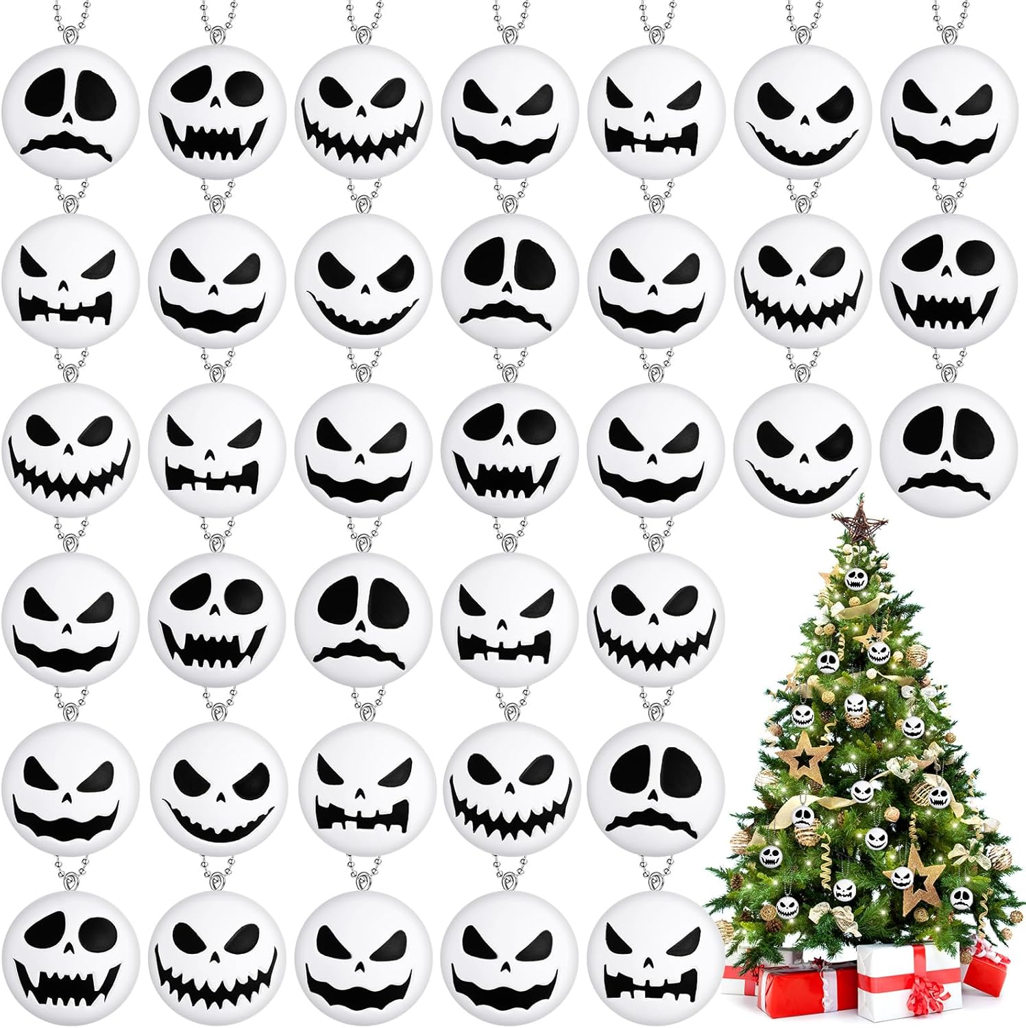 Liliful 120 Pcs Christmas Tree Decorations Black Christmas