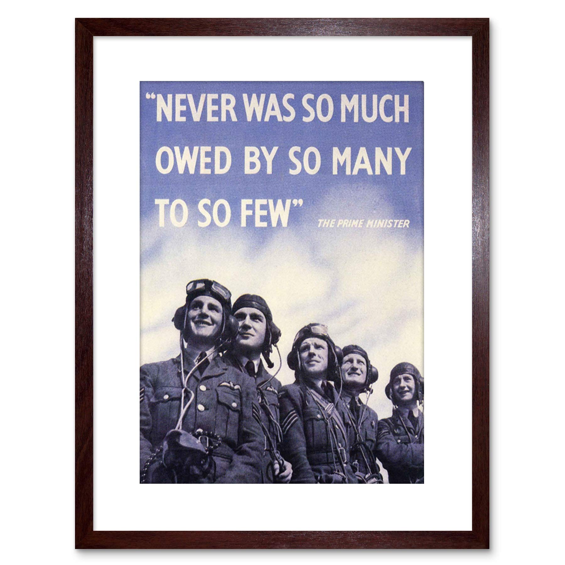Wee Blue Coo Ad War WWII Churchill Battle Britain Quote Framed Wall Art Print
