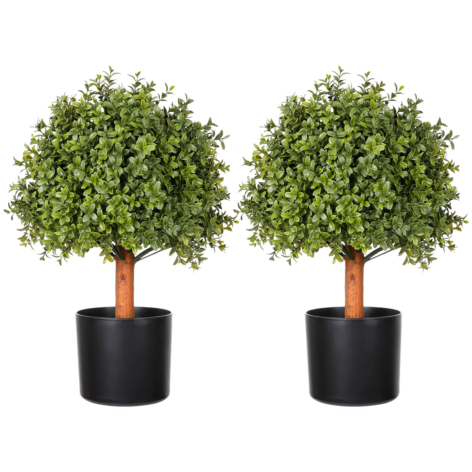 faux boxwood ball topiary 2 pack, uv resistant outdoor topiary decor for porch decor